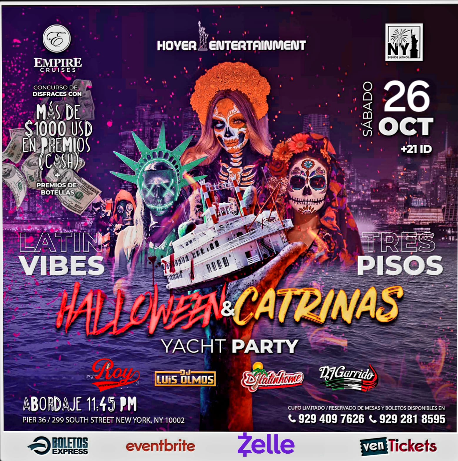 Halloween & Catrinas Yacht Party 2024