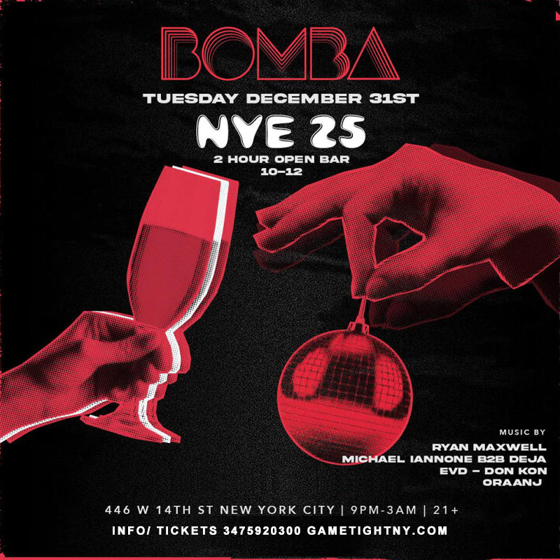 BOMBA LOUNGE NEW YEARS EVE PARTY 2025