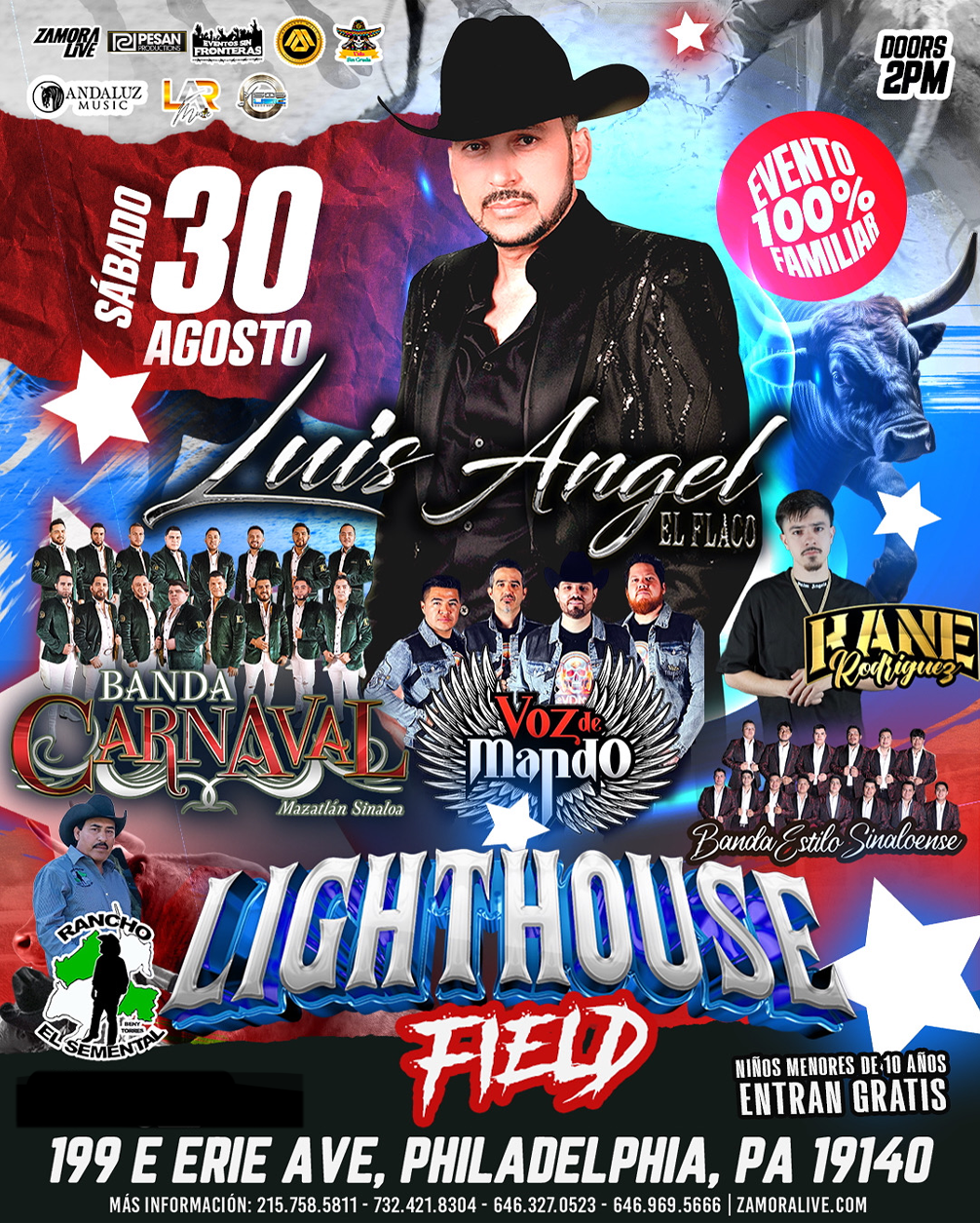 LUIS ANGEL “EL FLACO” • BANDA CARNAVAL • VOZ DE MANDO Y MÁS! EN LIGHTHOUSE FIELD