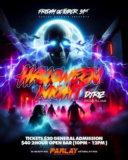 OCT 31st Halloween Night at Parlay Astoria | Astoria’s Hottest Lounge Party