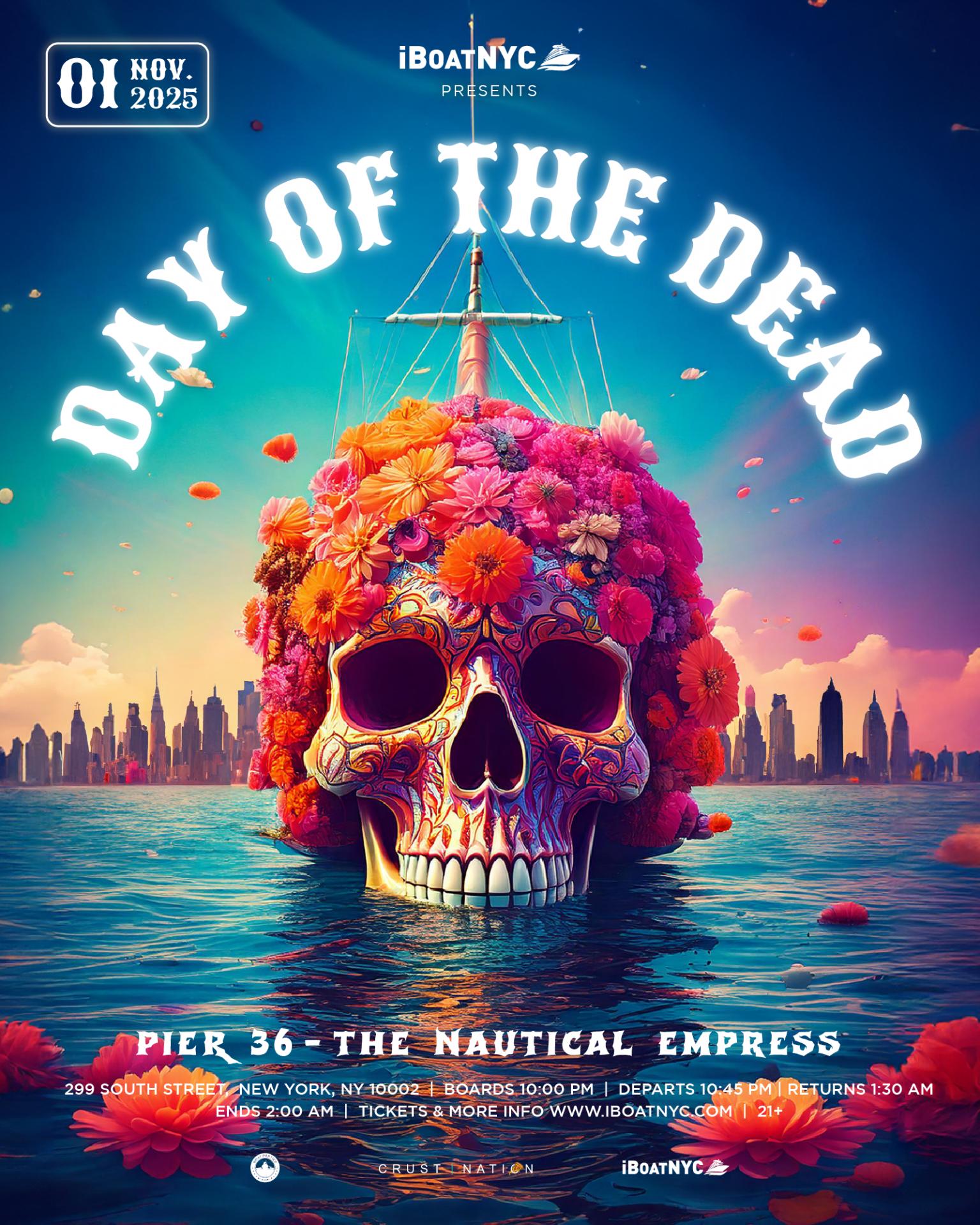 THE DAY OF THE DEAD aboard HAUNTED MEGA YACHT | Halloween Party NYC