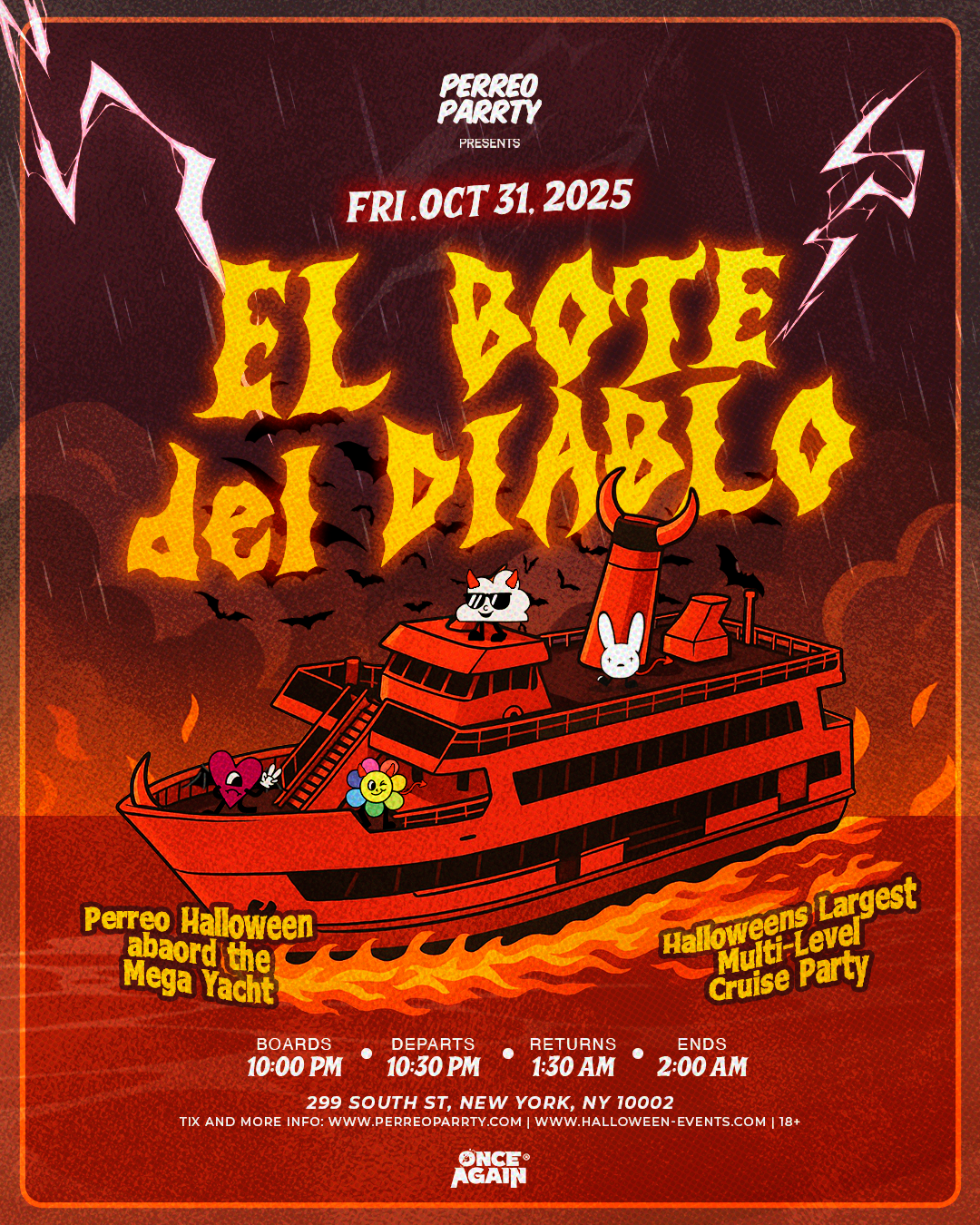 EL BOTE DEL DIABLO Halloween Mega Yacht - Latin & Reggaeton Boat Party