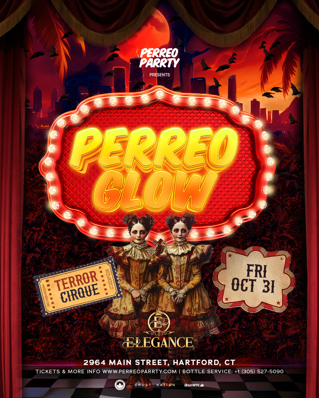 Buy tickets for PERREO GLOW Halloween: Terror Cirque Party @ Club Elegance PERREO GLOW Halloween: Terror Cirque Party @ Club Elegance