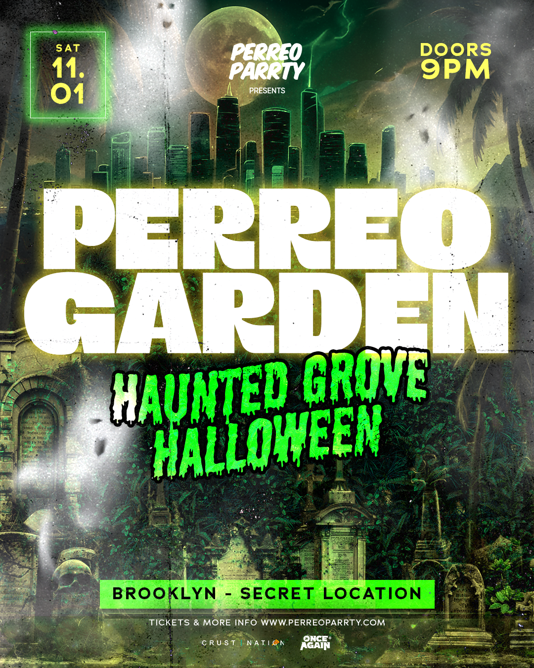 PERREO GARDEN HAUNTED GROVE HALLOWEEN - Brooklyn Warehouse Party, 18+