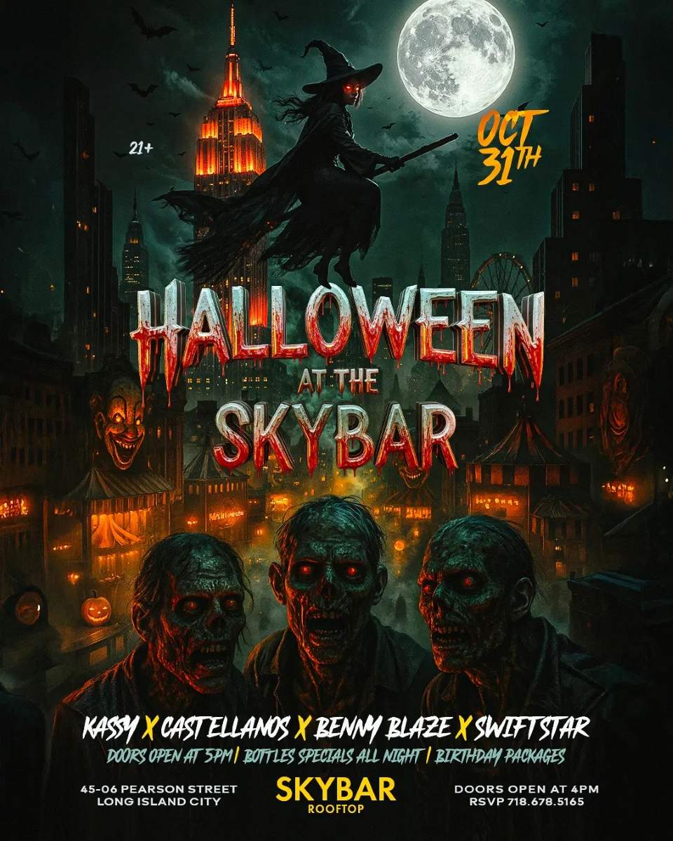 Skybar Rooftop Halloween Rooftop Party – Friday, October 31st | LIC