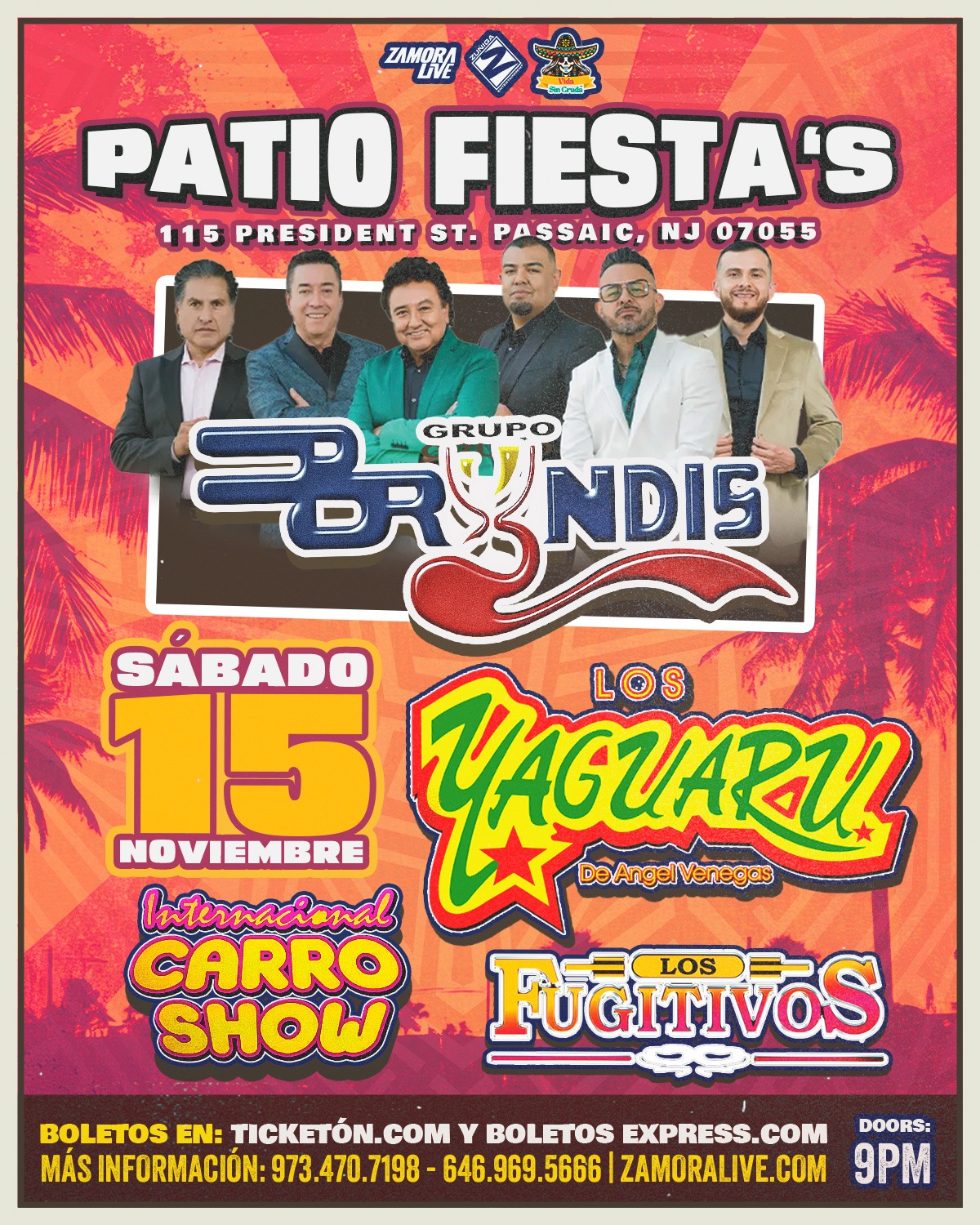 Buy tickets for GRUPO BRYNDIS, LOS YAGUARU, INTERNACIONAL CARRO SHOW, LOS FUGITIVOS GRUPO BRYNDIS, LOS YAGUARU, INTERNACIONAL CARRO SHOW, LOS FUGITIVOS
