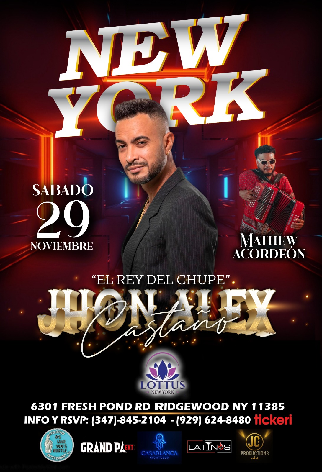 Buy tickets for JHON ALEX CASTAÑO EN NY JHON ALEX CASTAÑO EN NY