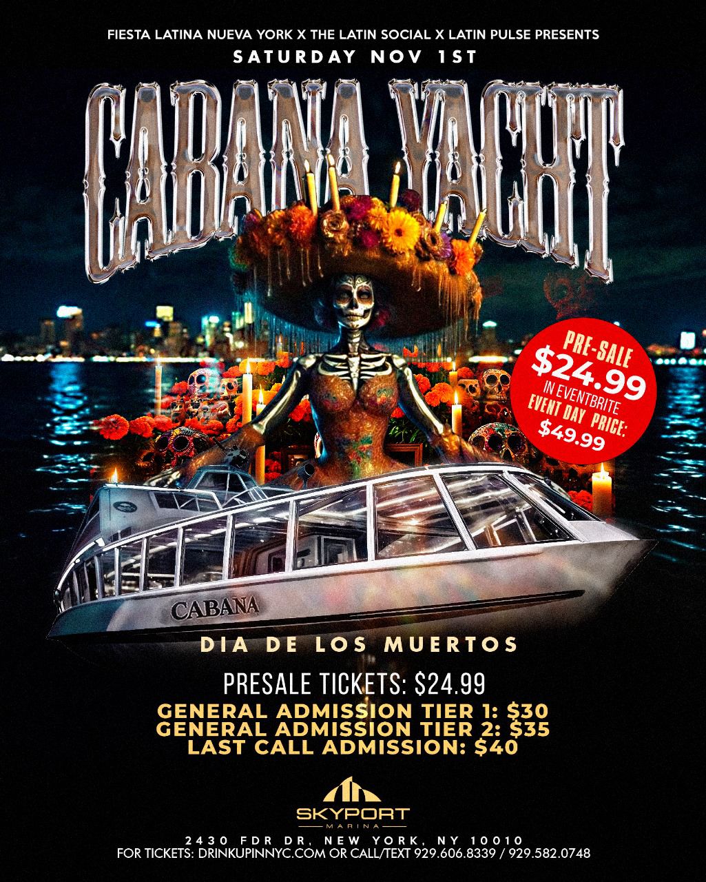 Buy tickets for CRUCERO EN ALTO MAR: DIA DE LOS MUERTOS CRUCERO EN ALTO MAR: DIA DE LOS MUERTOS