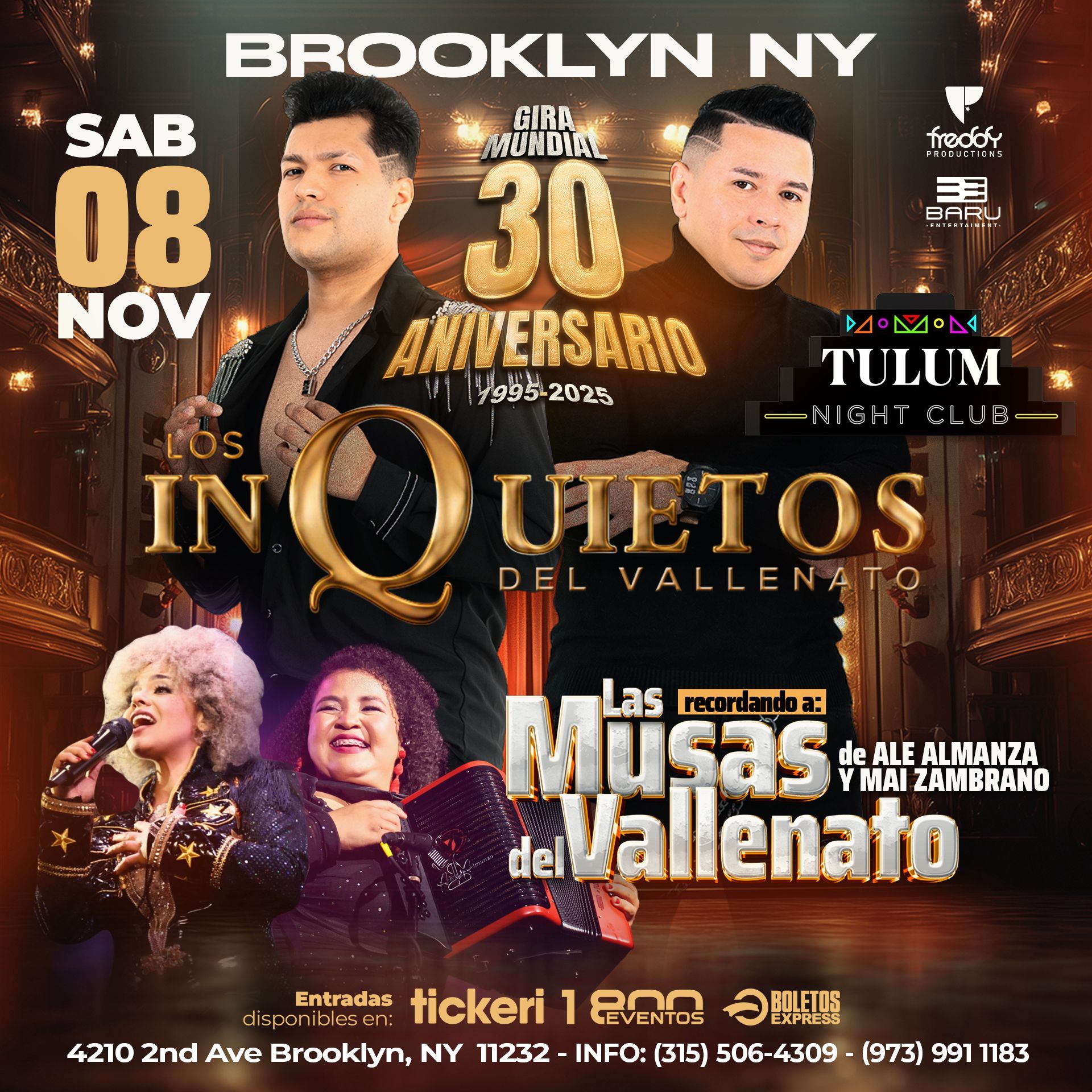 Buy tickets for Los Inquietos del Vallenato – 30 Aniversario Tour | BROOKLYN, NY Los Inquietos del Vallenato – 30 Aniversario Tour | BROOKLYN, NY