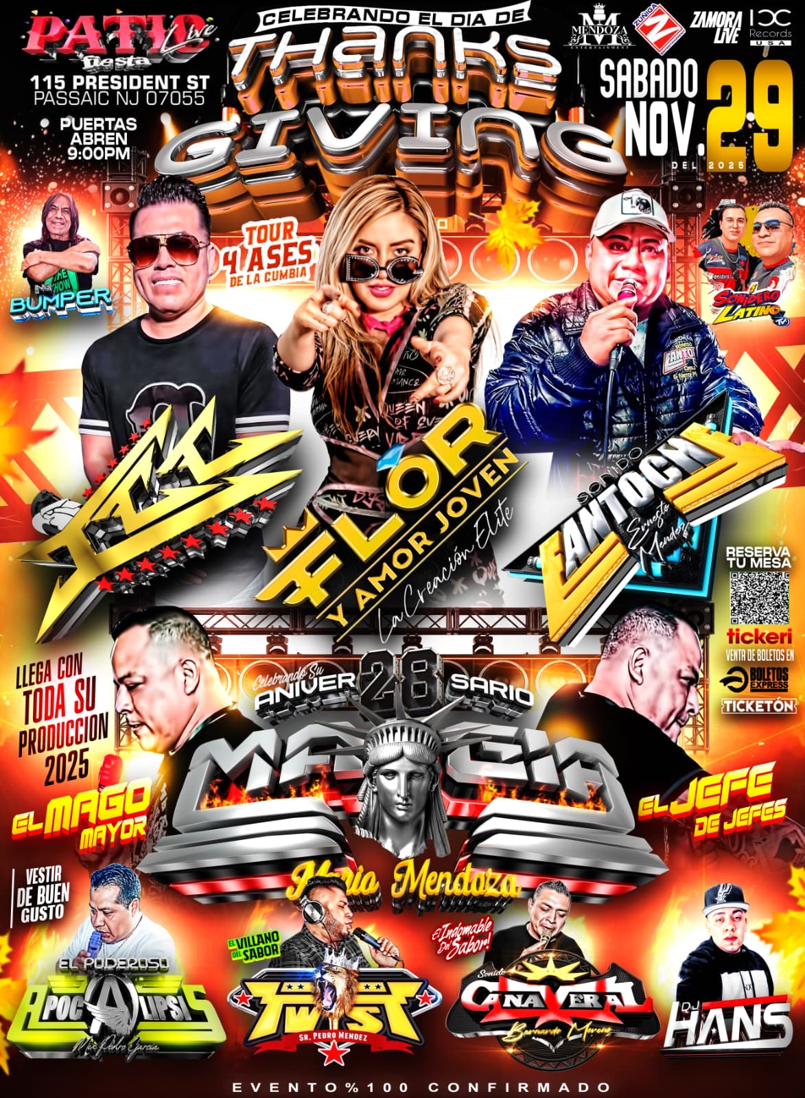 ICC, FLOR Y AMOR JOVEN, SONIDO FANTOCHE, SONIDO MAGIA; EN SU 28 ANIVERSARIO APOCALIPSIS, TWIST, CAÑAVERAL