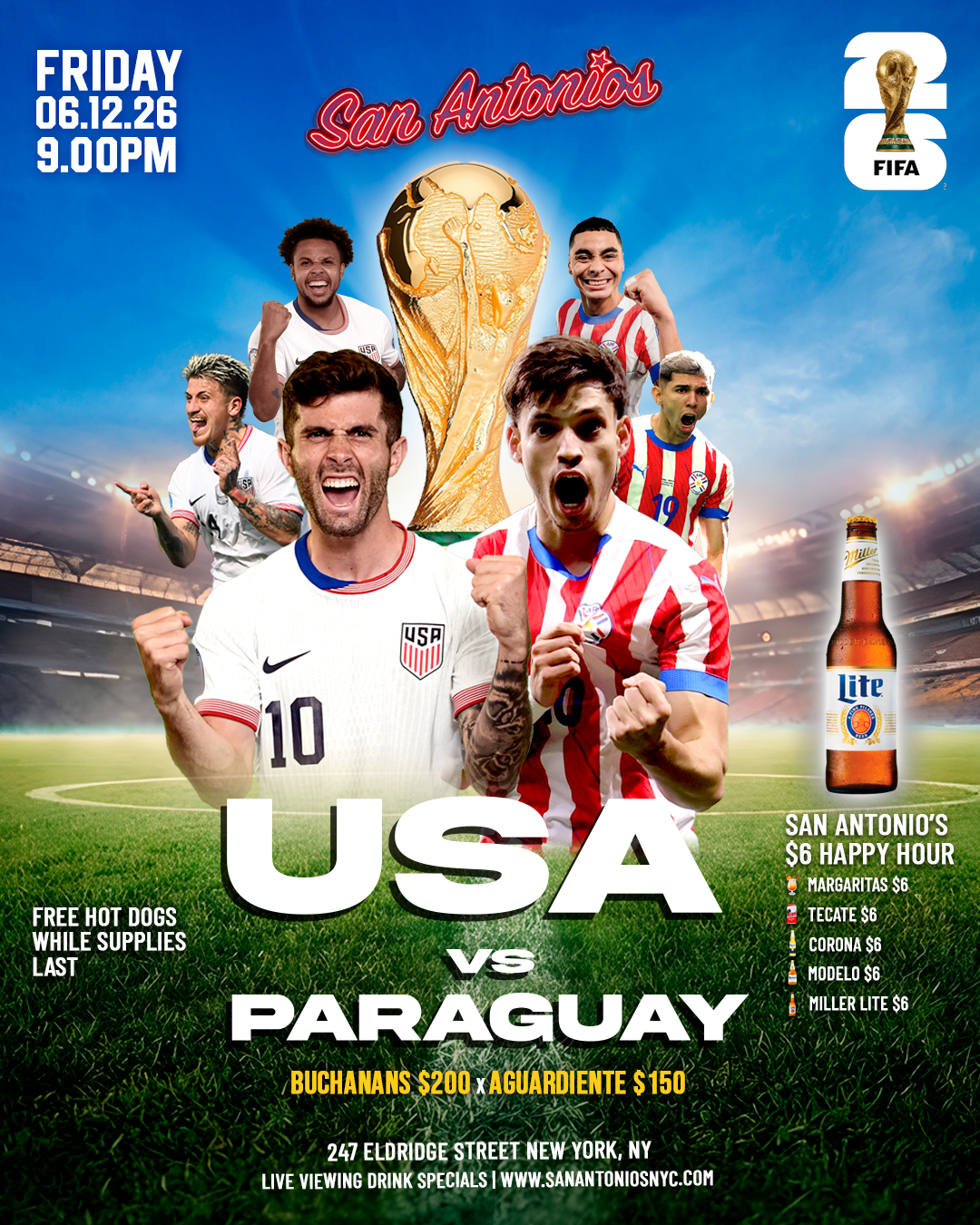 Buy tickets for Soccer Game Viewing Party: USA vs PARAGUAY at San Antonios Soccer Game Viewing Party: USA vs PARAGUAY at San Antonios