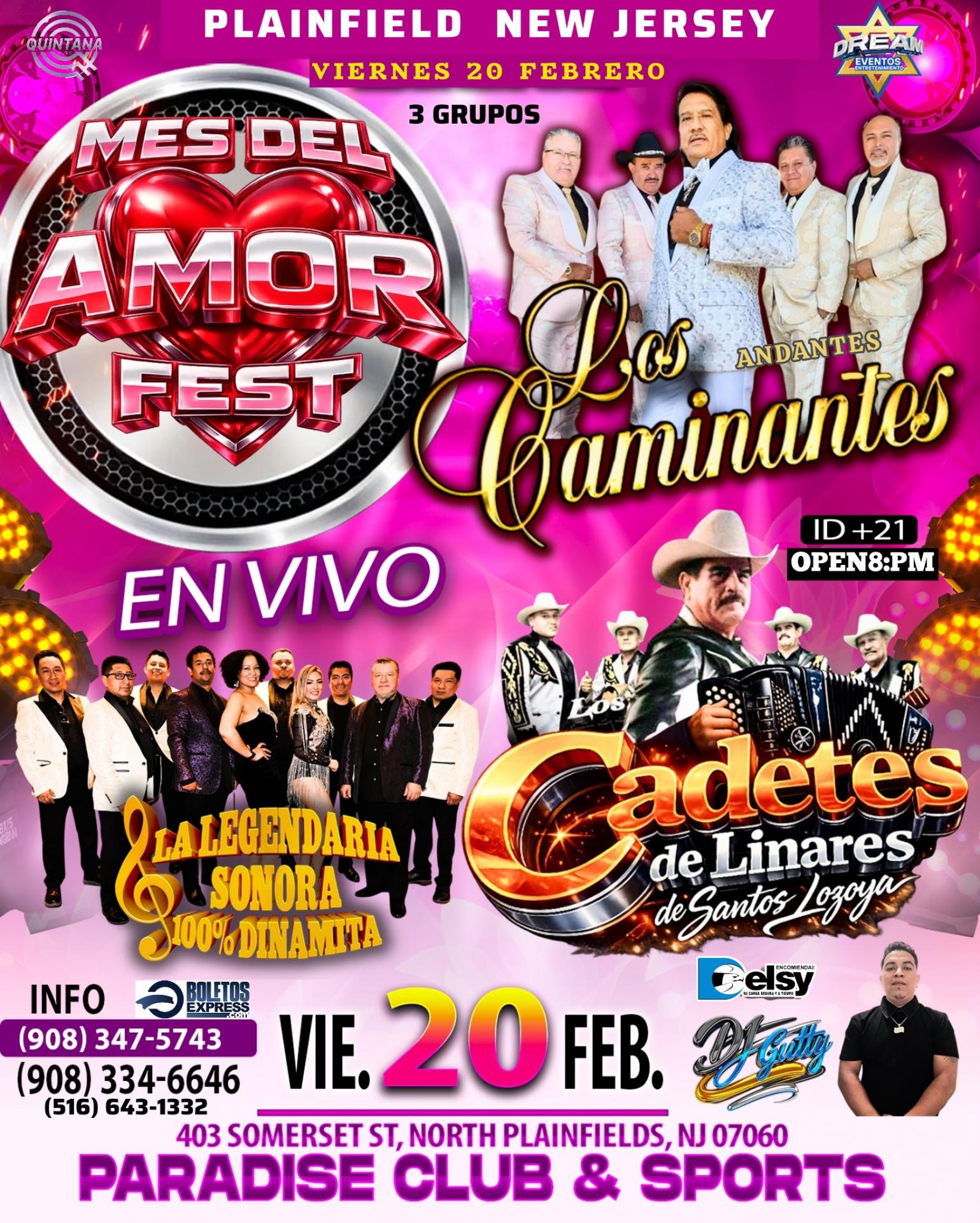 Buy tickets for Este Viernes 20 Feb, Los Caminantes / Cadetes de Linares / Sonora Dinamita ,Plainfield, New Jersey Este Viernes 20 Feb, Los Caminantes / Cadetes de Linares / Sonora Dinamita ,Plainfield, New Jersey