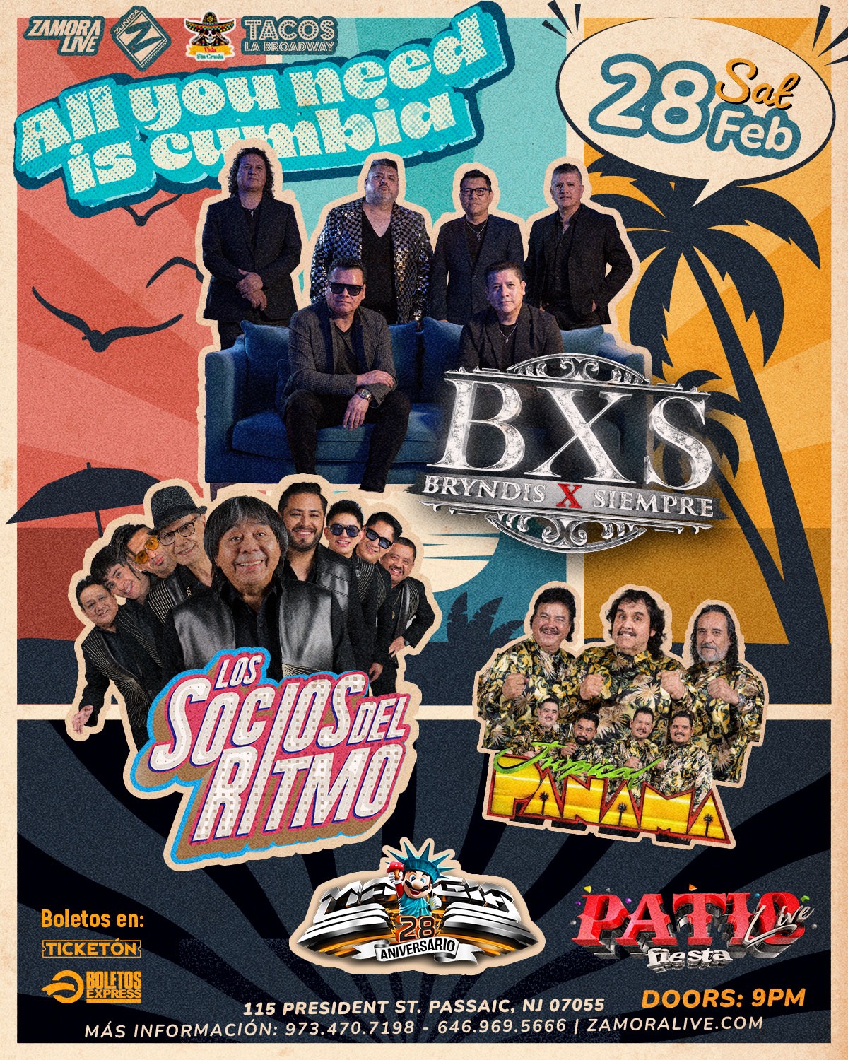 Buy tickets for BXS, LOS SOCIOS DEL RITMO. TROPICAL PANAMA, SONIDO MAGIA BXS, LOS SOCIOS DEL RITMO. TROPICAL PANAMA, SONIDO MAGIA