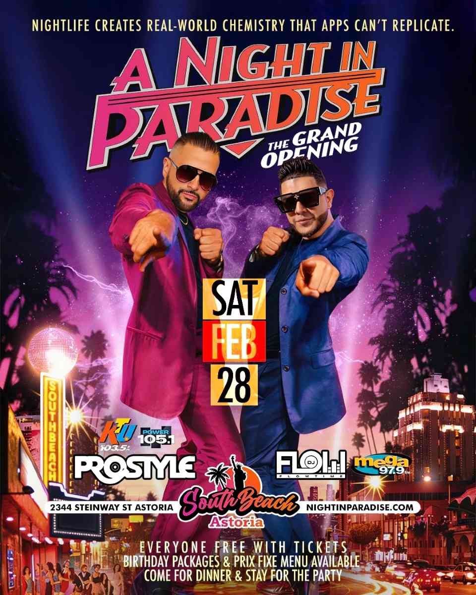Night in Paradise Grand Opening at South Beach Astoria | Best Latin Party