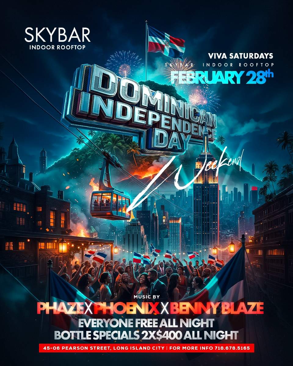 Buy tickets for Skybar Rooftop Saturdays – Viva Saturdays | Dominican Independence Day Wknd Skybar Rooftop Saturdays – Viva Saturdays | Dominican Independence Day Wknd