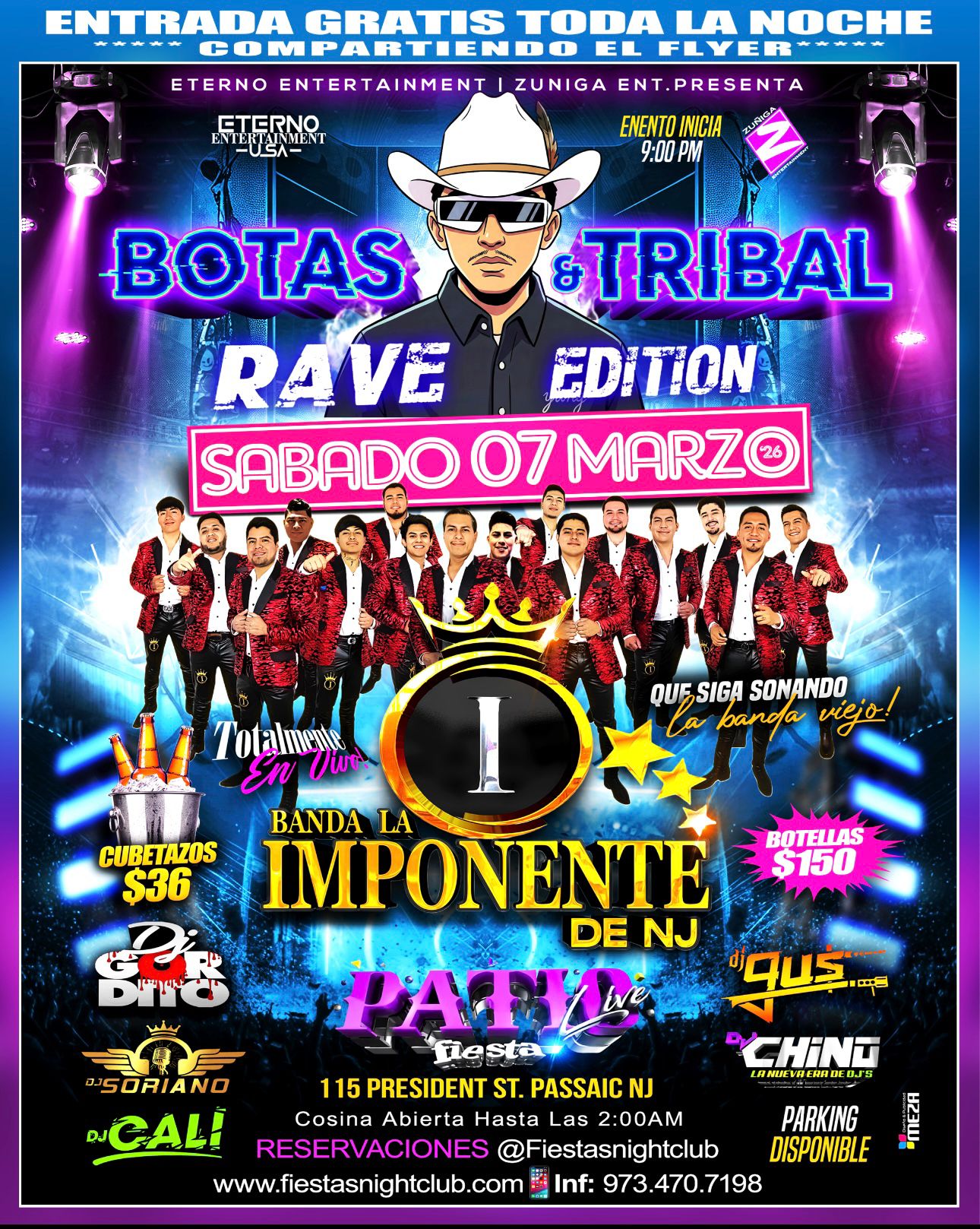 Buy tickets for BANDA LA IMPONENTE DE NJ, DJ GORDO, DJ GUS, DJ SORIANO, DJ CHINO, DJ CALI, BANDA LA IMPONENTE DE NJ, DJ GORDO, DJ GUS, DJ SORIANO, DJ CHINO, DJ CALI,