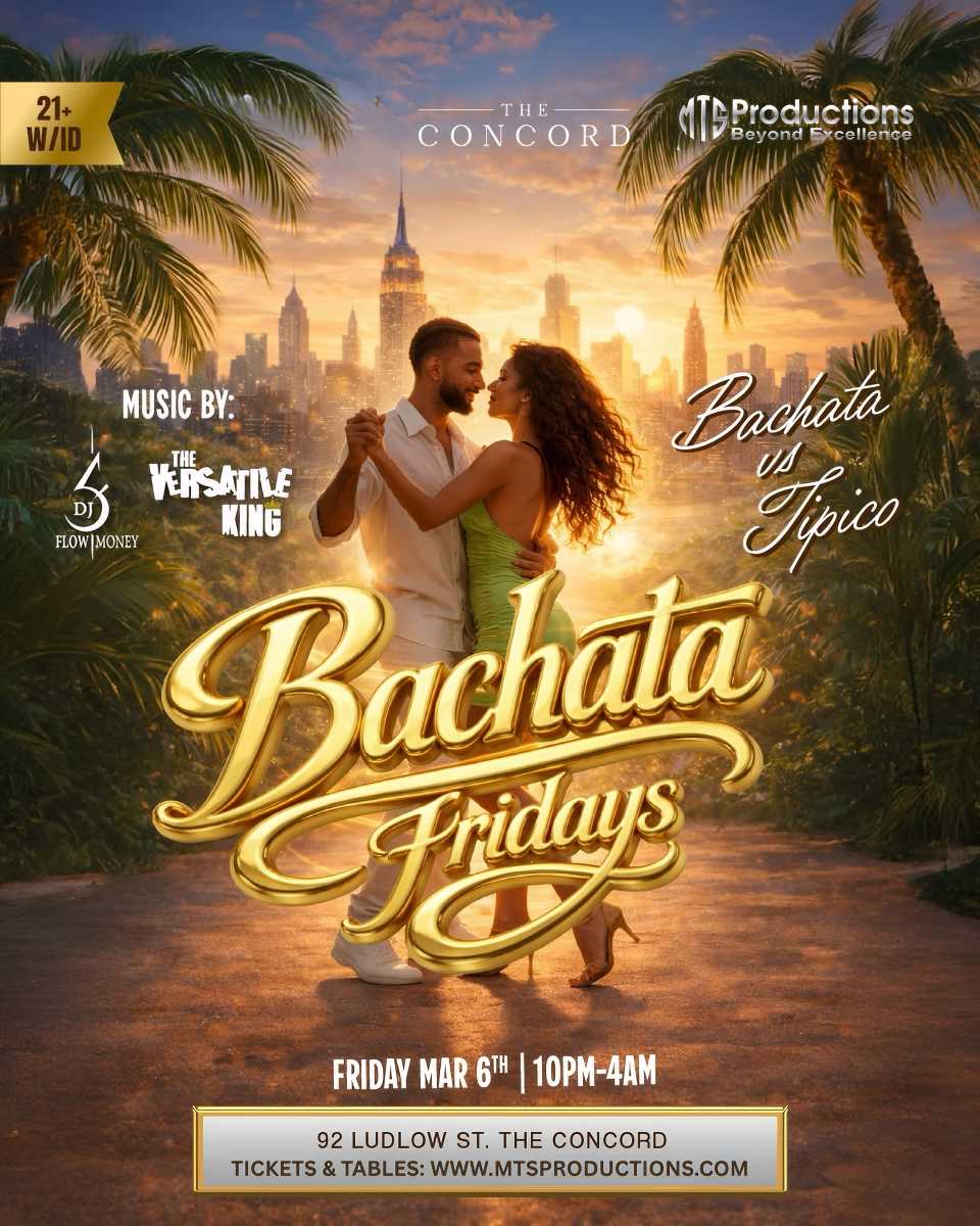 Buy tickets for Friday Bachata Night at Concord NYC | Traditional Bachata | Mar 06 Friday Bachata Night at Concord NYC | Traditional Bachata | Mar 06