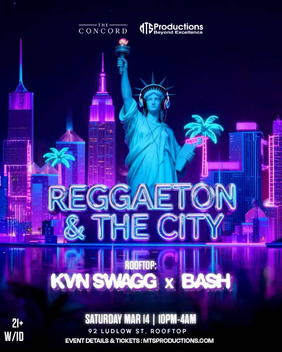 Buy tickets for Reggaeton & the City Rooftop Party Saturday at Concord NYC – March 14th Reggaeton & the City Rooftop Party Saturday at Concord NYC – March 14th