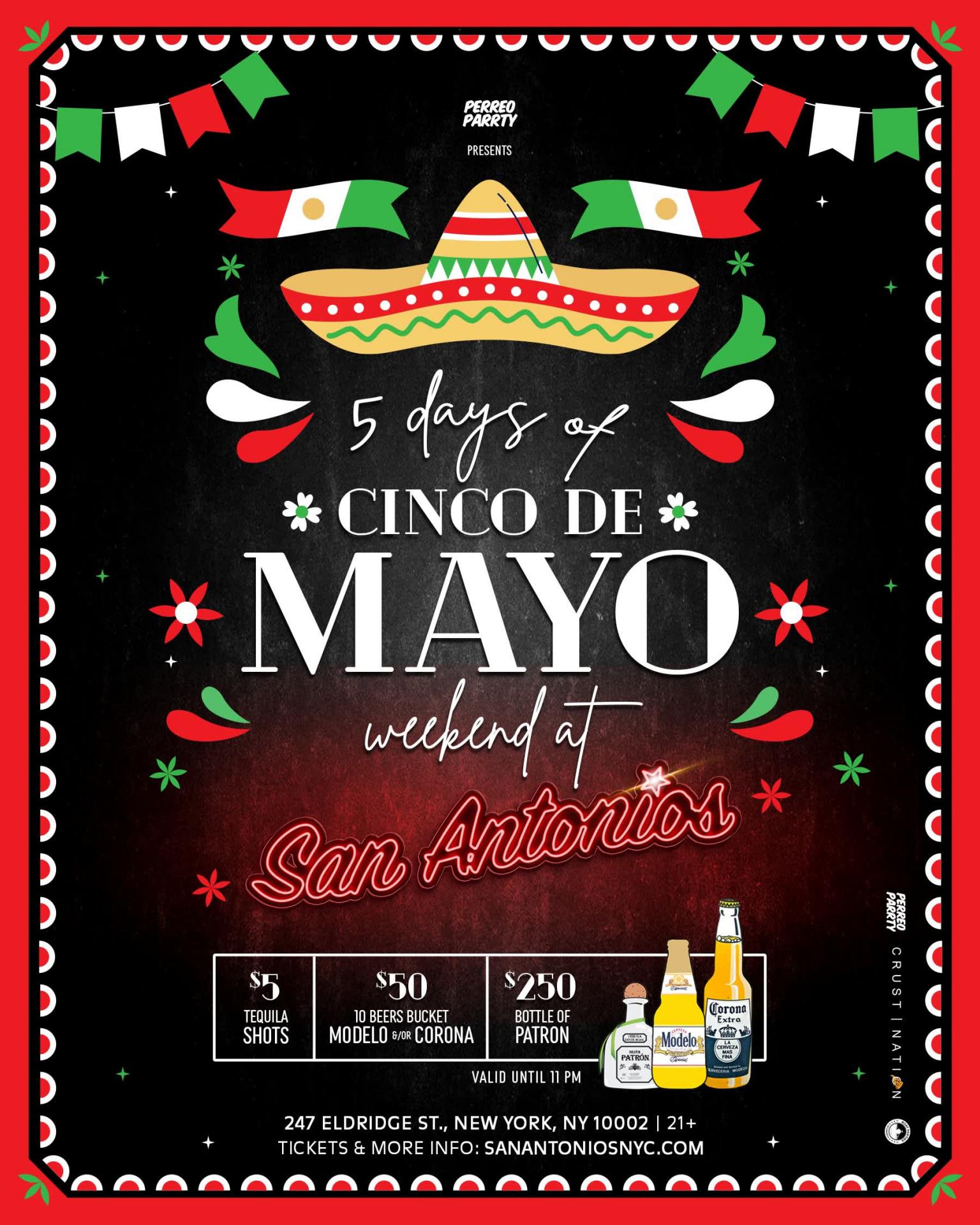 Buy tickets for Tuesday Cinco de Mayo at San Antonios Reggaeton Latin Bar Tuesday Cinco de Mayo at San Antonios Reggaeton Latin Bar
