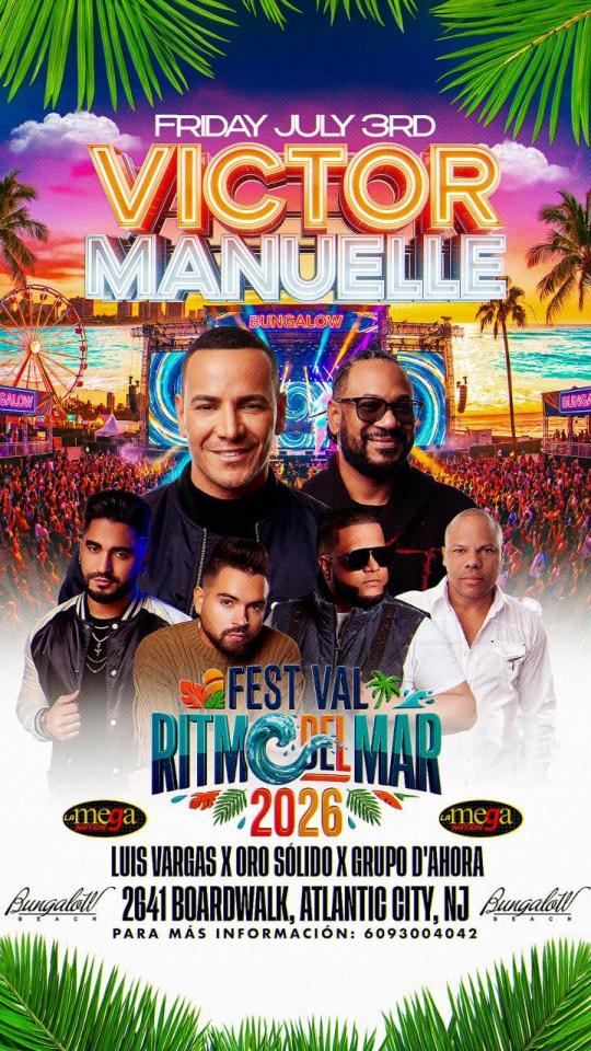 Festival Ritmo Del Mar 2026 en Atlantic City | Victor Manuelle en Vivo