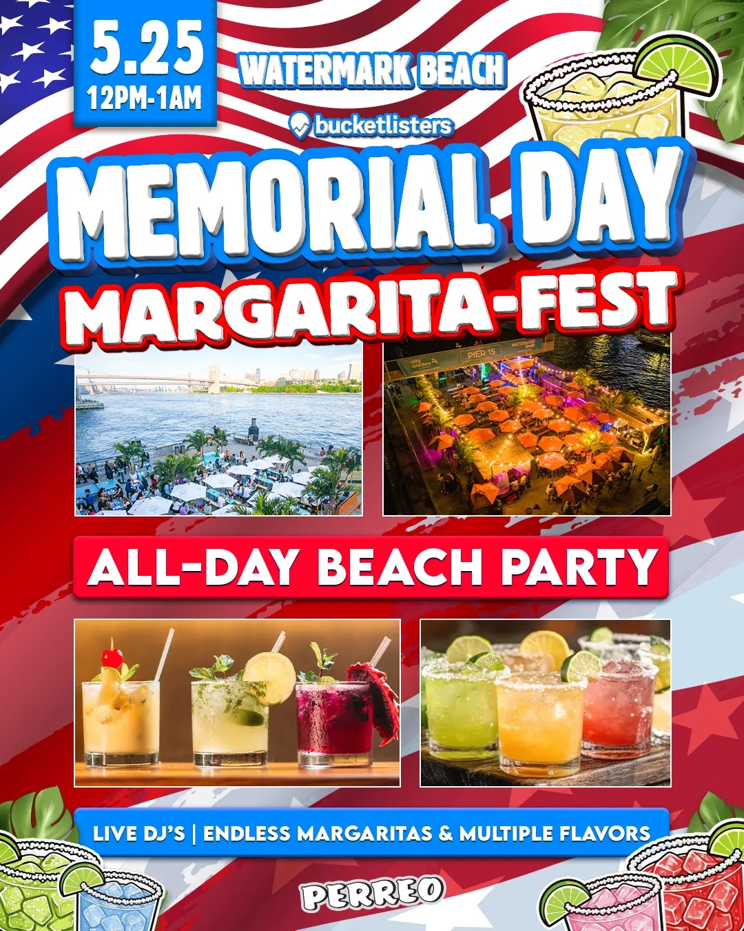 Perreo on the Pier: Memorial-Day Margarita Fest ALL-DAY Beach Party