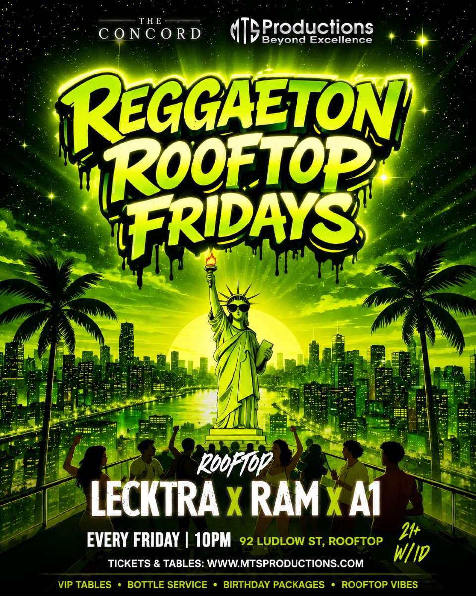 Buy tickets for Reggaeton Rooftop Fridays at Concord NYC | Every Friday Night Rooftop Party NYC Reggaeton Rooftop Fridays at Concord NYC | Every Friday Night Rooftop Party NYC