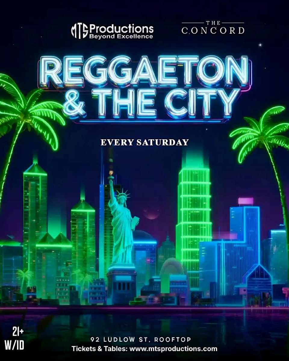 Buy tickets for Reggaeton & the City Rooftop Party Saturday at Concord NYC – May 23 Reggaeton & the City Rooftop Party Saturday at Concord NYC – May 23