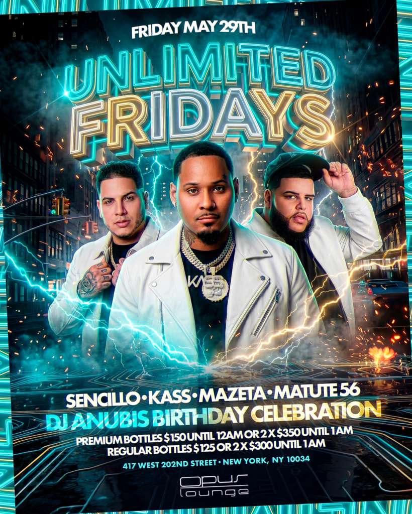 UNLIMITED FRIDAY OPUS LOUNGE