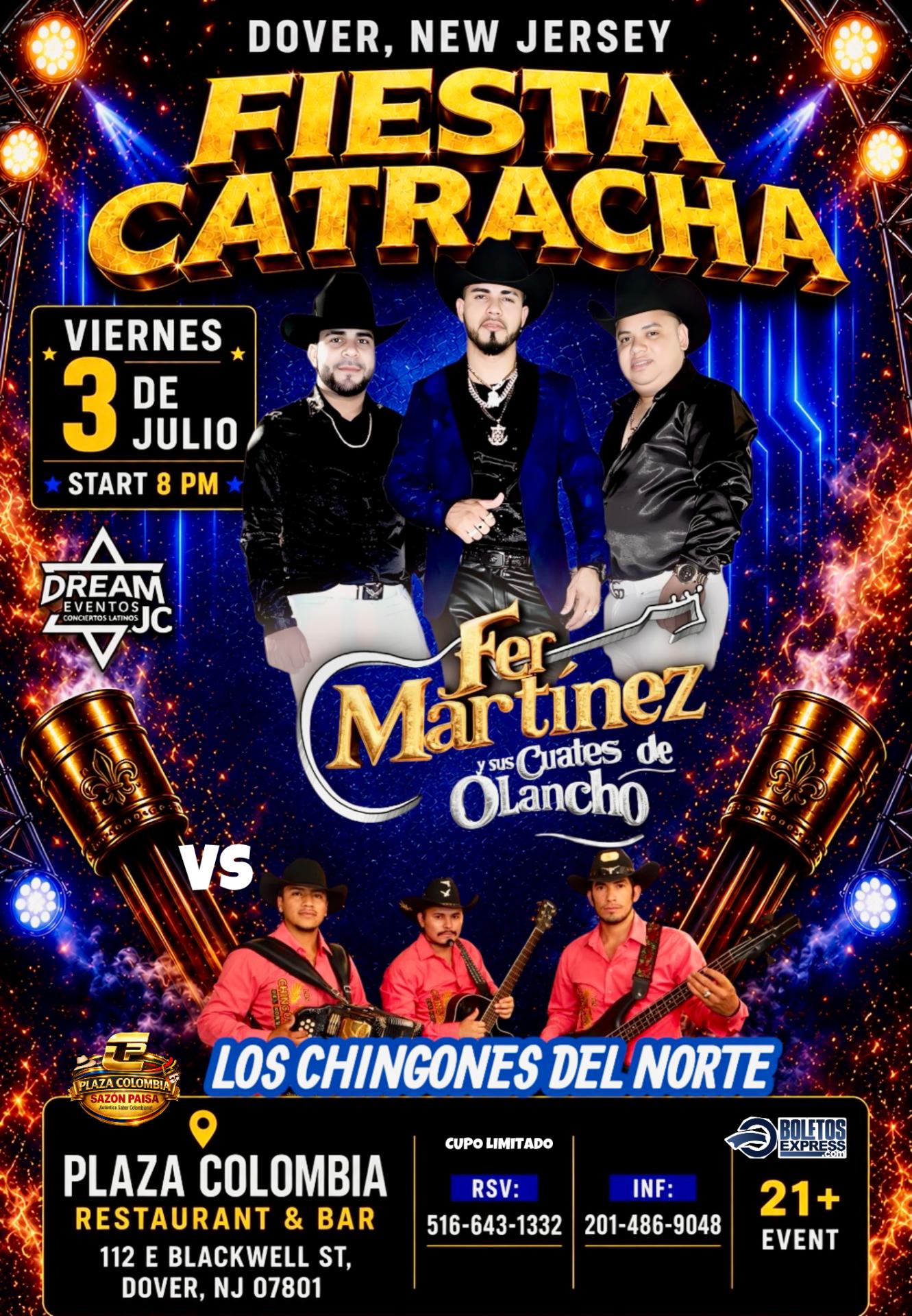 Buy tickets for Fer Martínez, en Dover, New Jersey, viernes 3 de julio y los Chingones de San Antonio Del Norte Fer Martínez, en Dover, New Jersey, viernes 3 de julio y los Chingones de San Antonio Del Norte