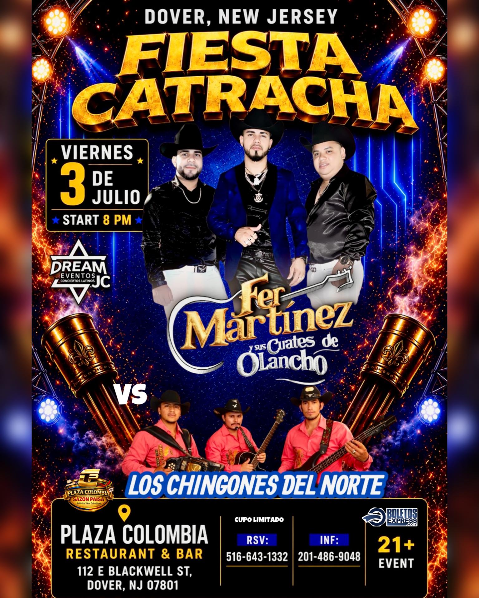 Buy tickets for Fer Martínez, en Dover, New Jersey, viernes 3 de julio y los Chingones de San Antonio Del Norte Fer Martínez, en Dover, New Jersey, viernes 3 de julio y los Chingones de San Antonio Del Norte