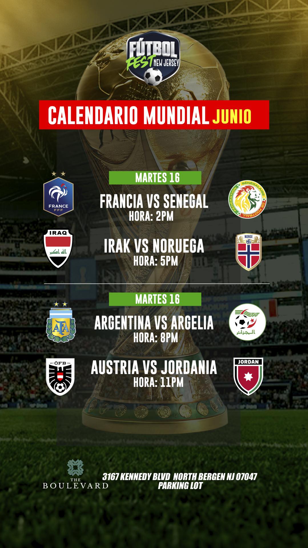 Buy tickets for FUTBOL FEST NEW JERSEY | ( V.I.P AREA ) PARTIDOS JUNIO 16 FUTBOL FEST NEW JERSEY | ( V.I.P AREA ) PARTIDOS JUNIO 16
