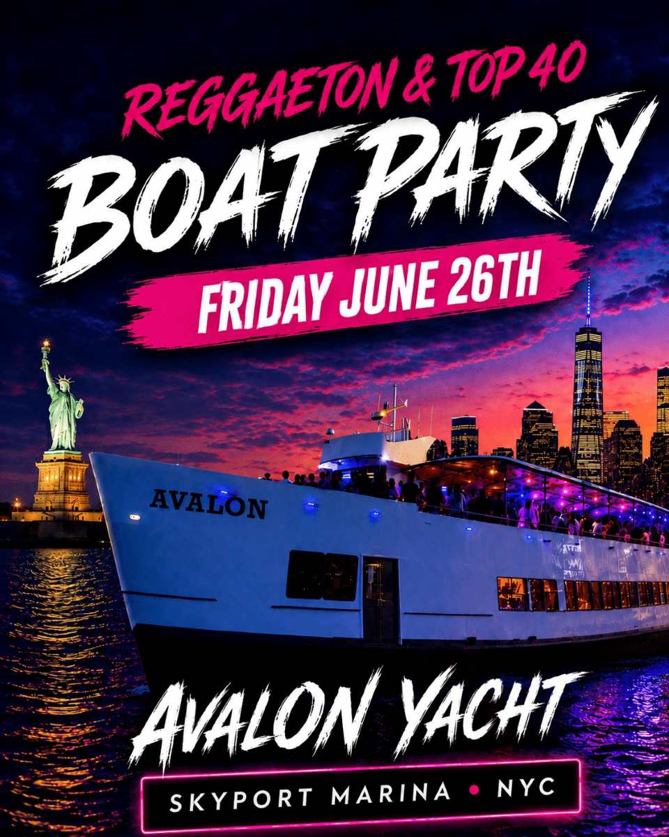 Reggaeton Boat Party NYC | Avalon Yacht at Skyport Marina – June 26th