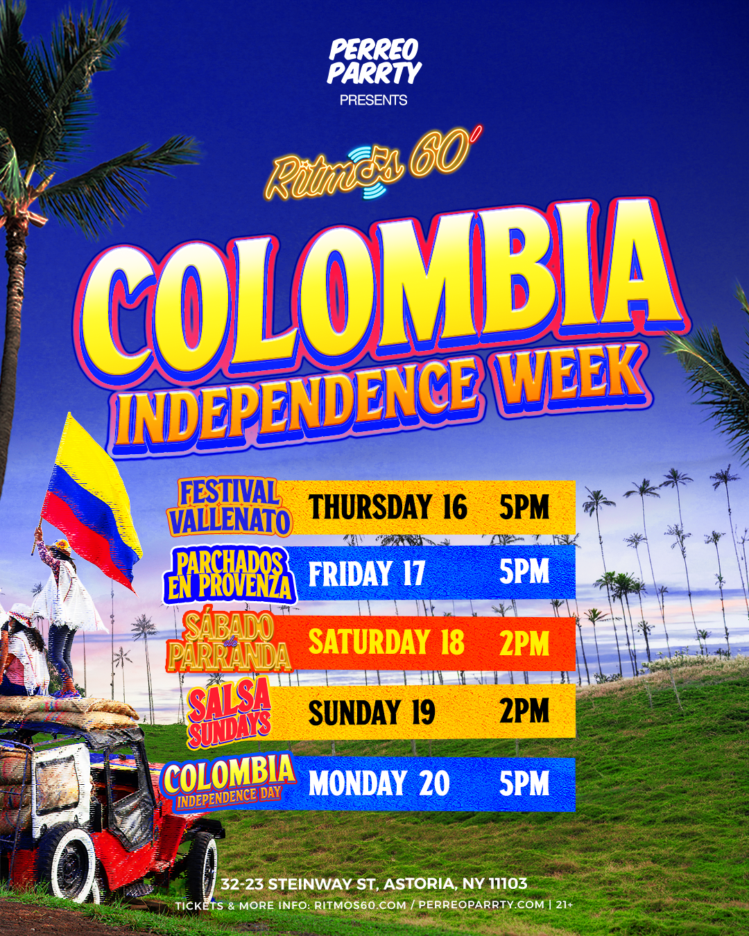 Buy tickets for Parchado Friday Colombian Independence Celebration Legendary Ritmos Bar NYC Parchado Friday Colombian Independence Celebration Legendary Ritmos Bar NYC