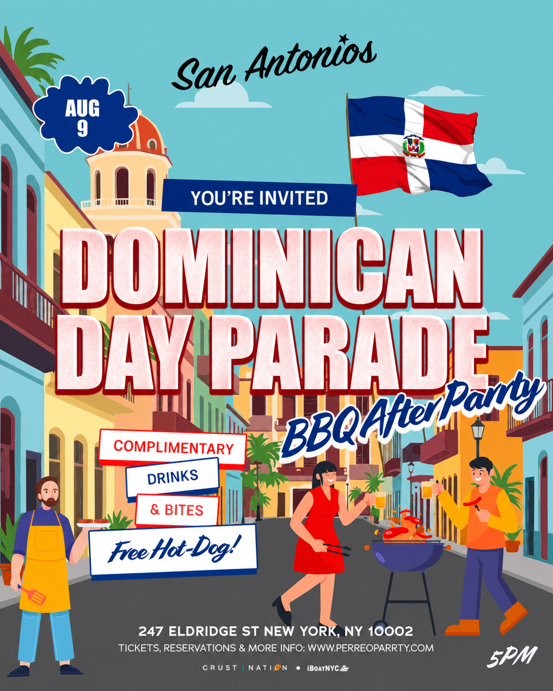 Buy tickets for Dominican Day Parade BBQ - Block After Party @ San Antonios NYC Dominican Day Parade BBQ - Block After Party @ San Antonios NYC