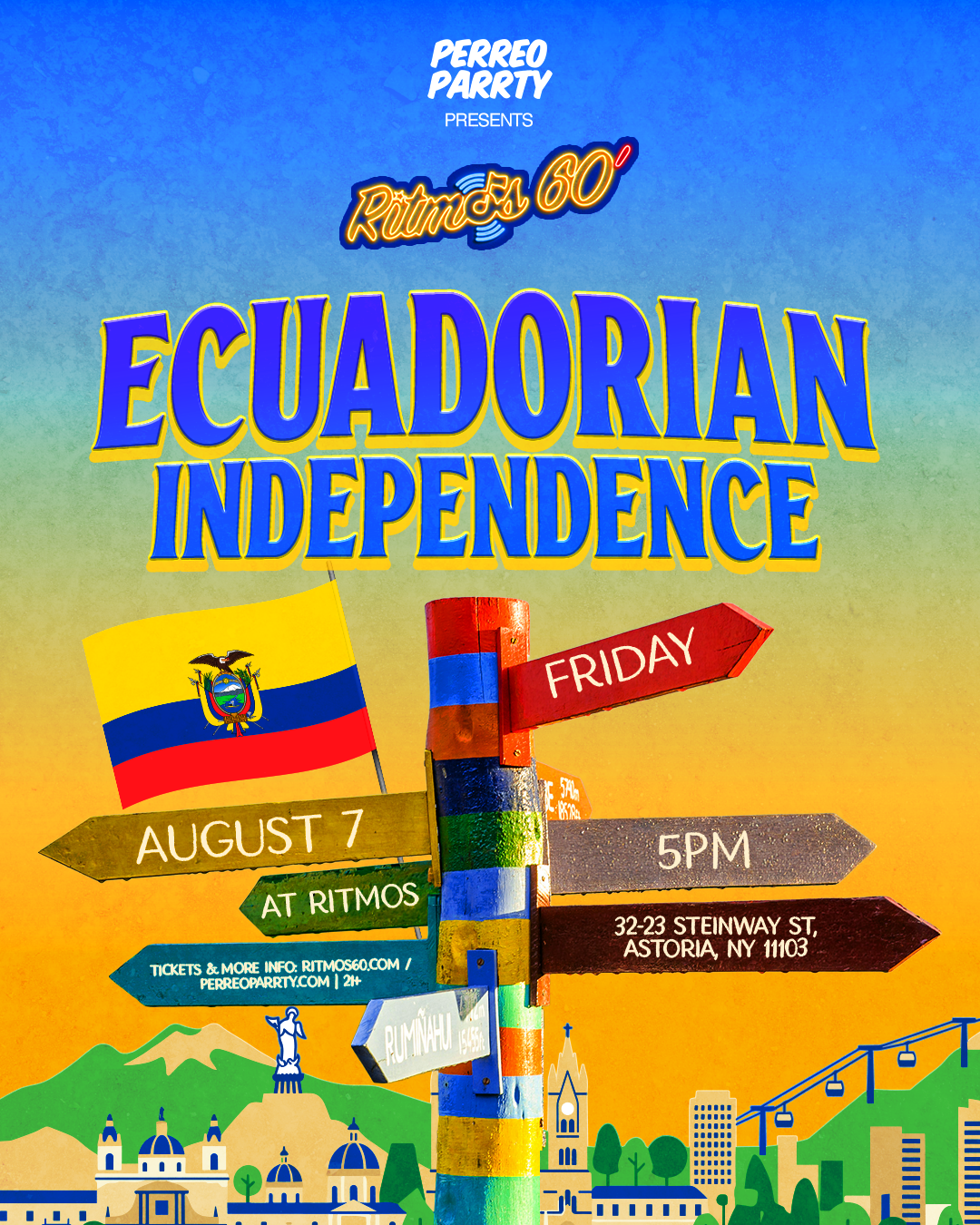 Ecuadorian Independence Day Party - Latin & Reggaeton at Ritmos Bar NYC