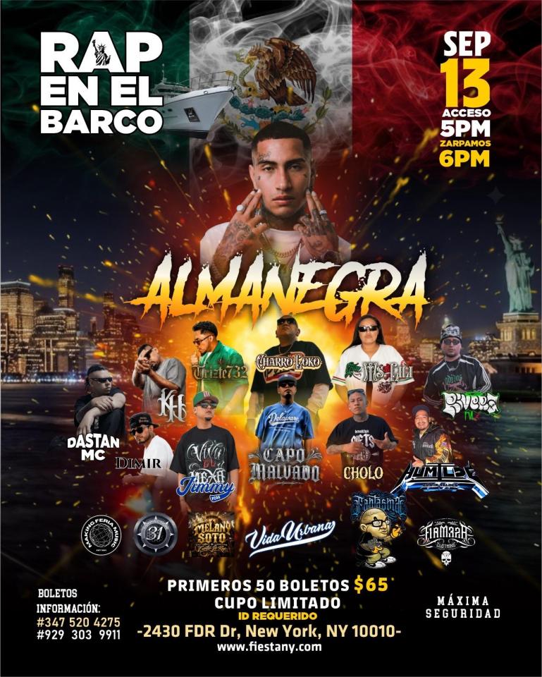 Buy tickets for ALMANEGRA EN BARCO + Domingo 13 Septiembre ALMANEGRA EN BARCO + Domingo 13 Septiembre