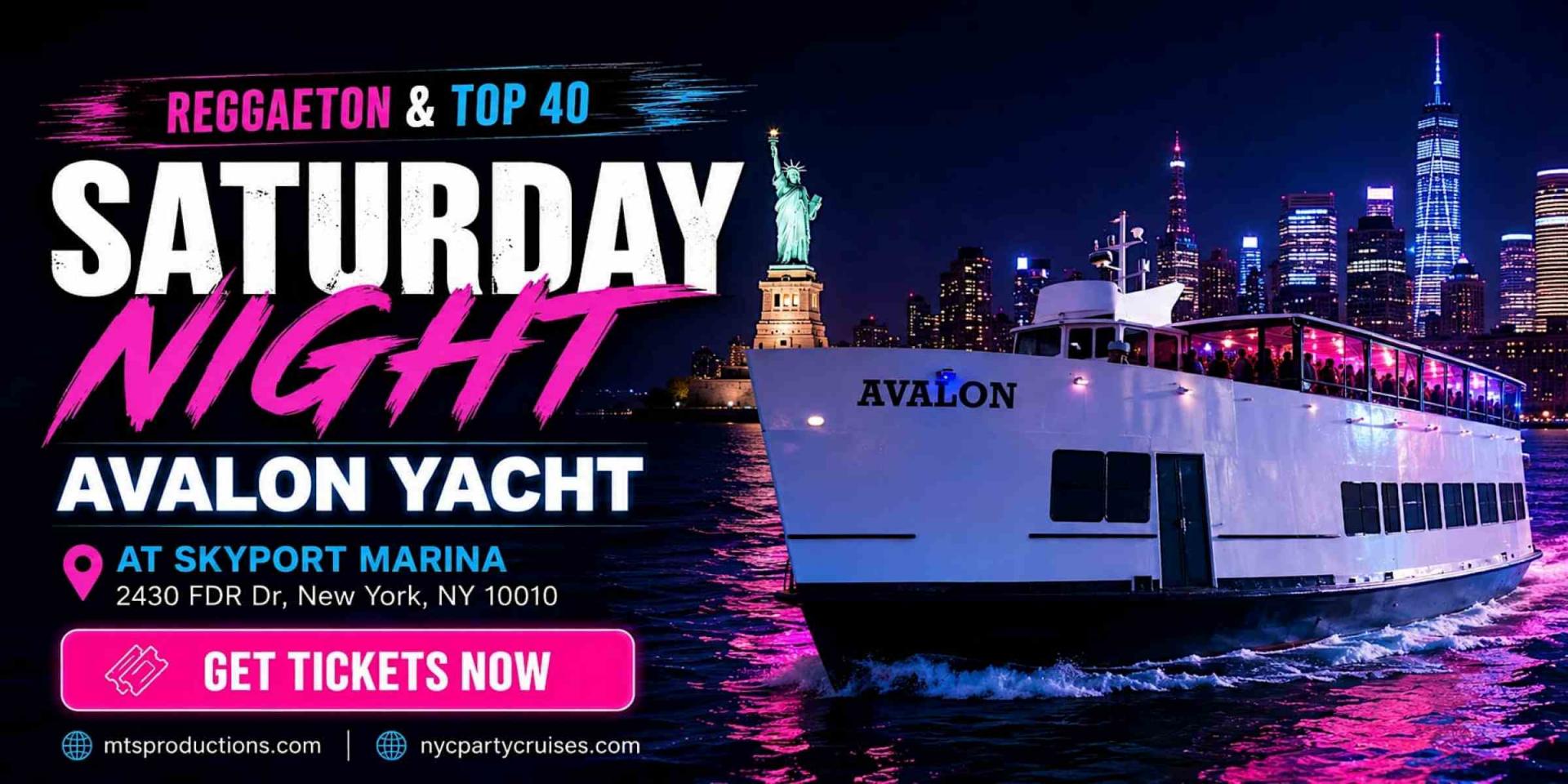 Buy tickets for Reggaeton Boat Party NYC | Avalon Yacht at Skyport Marina Reggaeton Boat Party NYC | Avalon Yacht at Skyport Marina