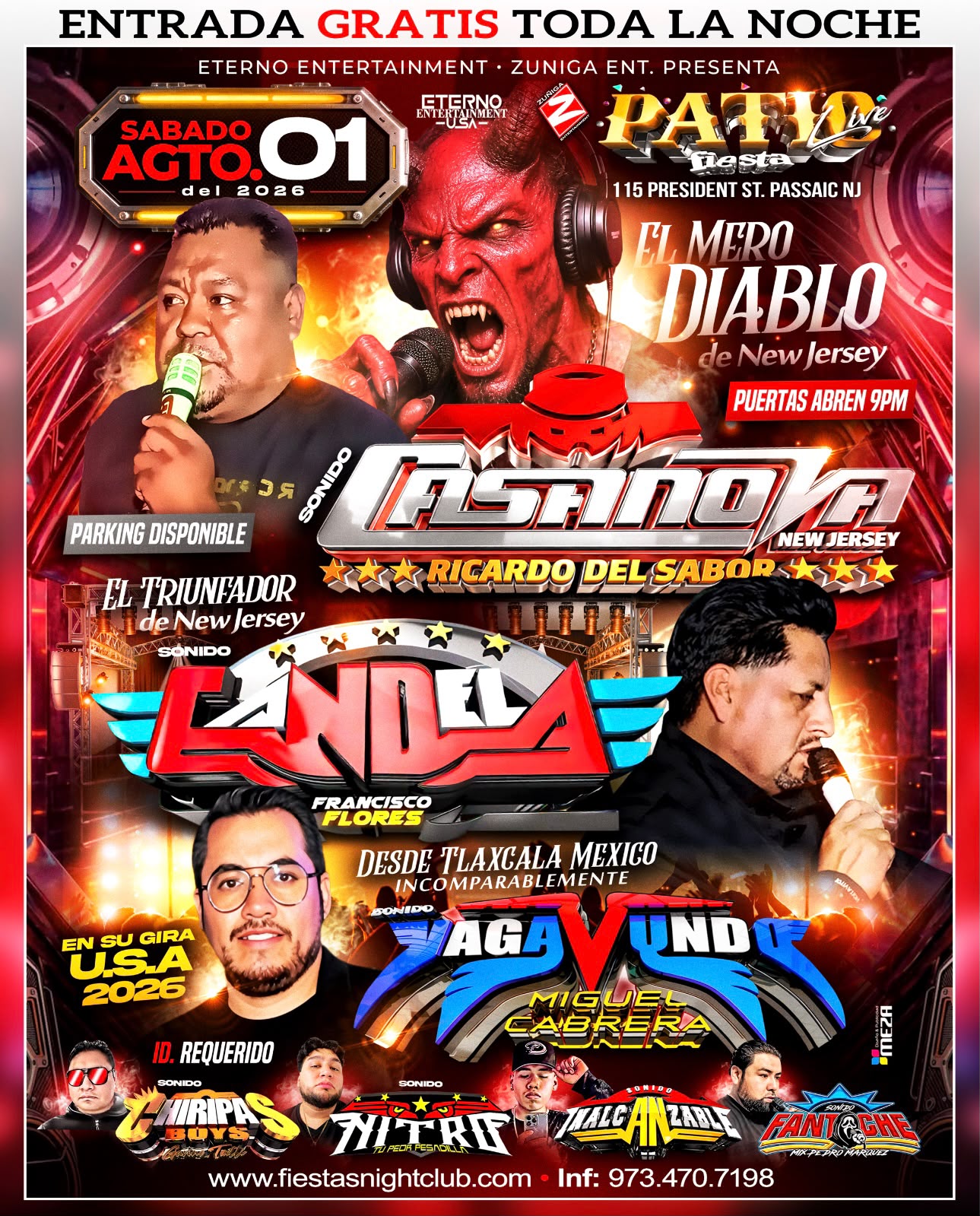 Buy tickets for Sonido Casanova Ricardo del sabor, El Triunfador de New Jersey Sonido Candela, Inalcanzable, Fantoche, Sonido Casanova Ricardo del sabor, El Triunfador de New Jersey Sonido Candela, Inalcanzable, Fantoche,