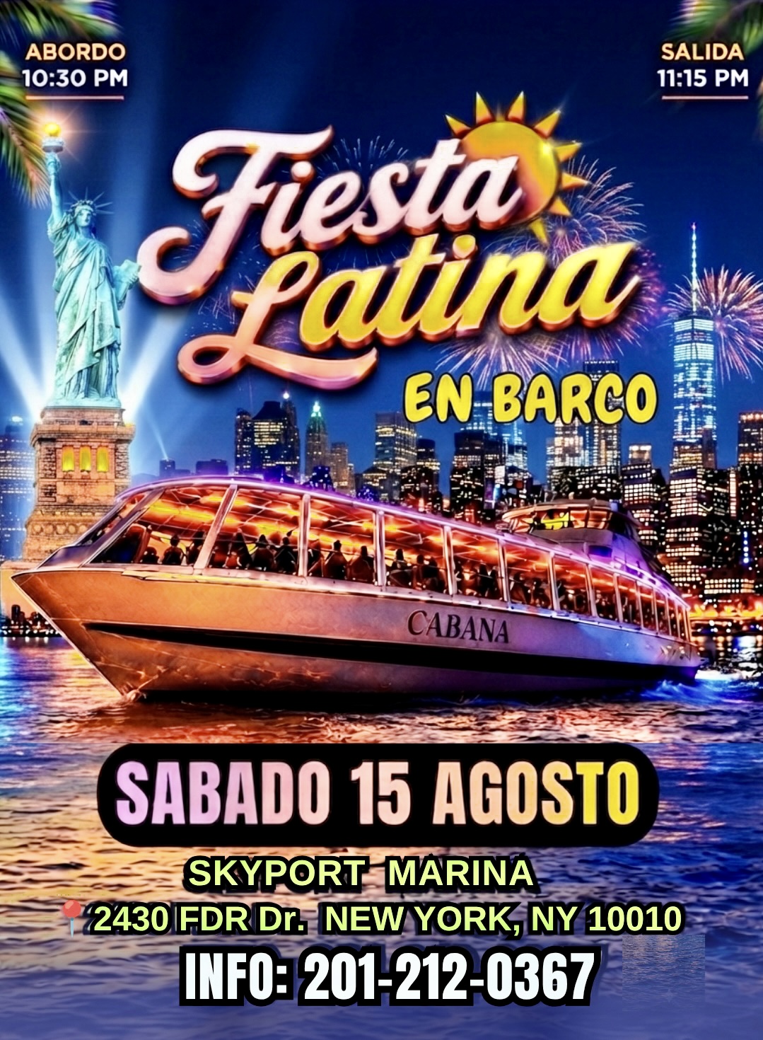 FIESTA LATINA EN BARCO NY