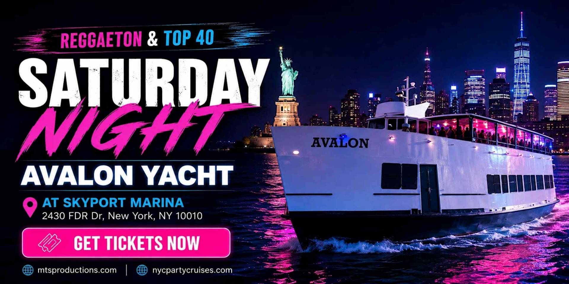 Buy tickets for Reggaeton Boat Party NYC | Avalon Yacht at Skyport Marina Reggaeton Boat Party NYC | Avalon Yacht at Skyport Marina
