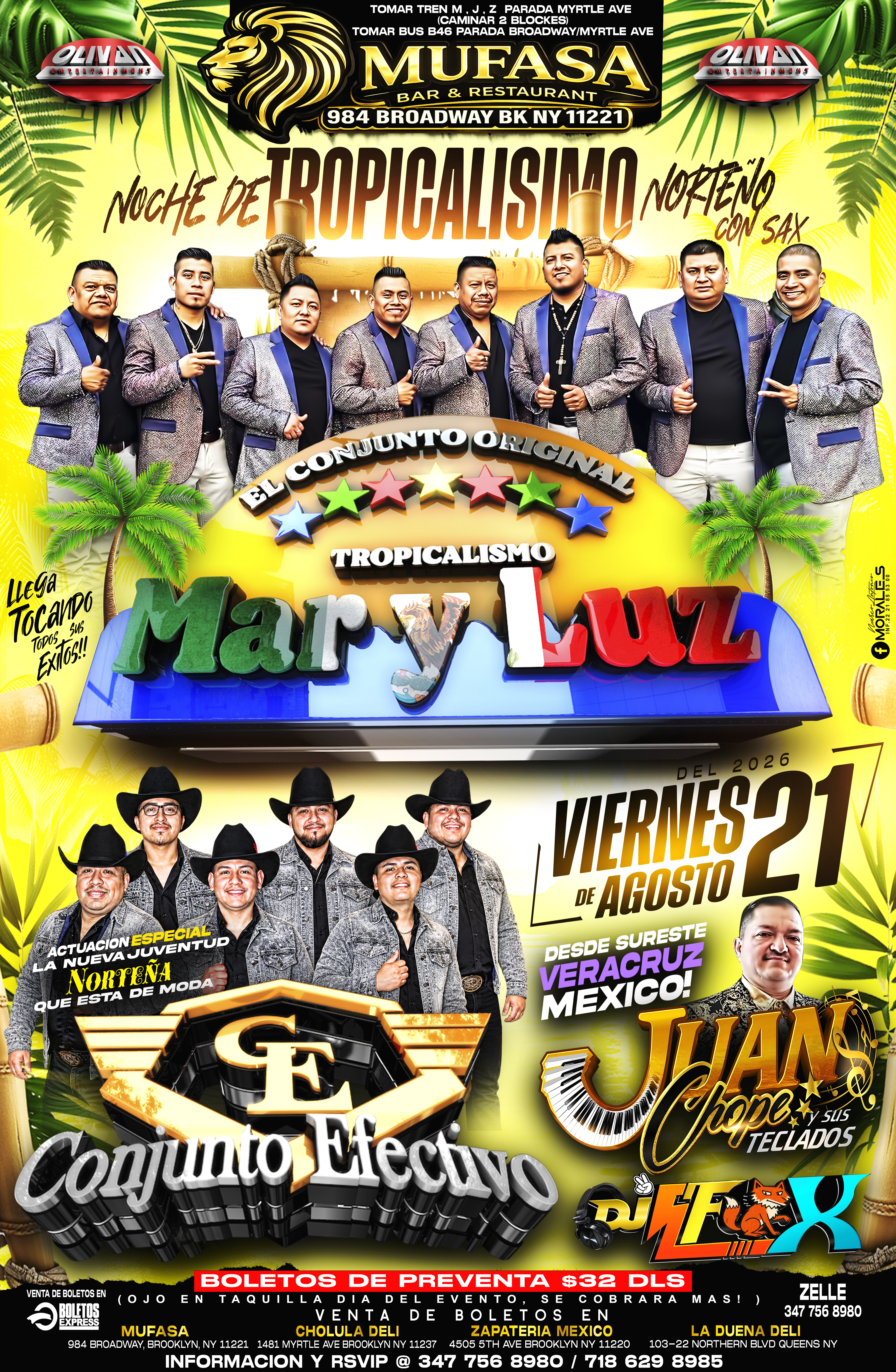 El Tropicalisimo Conjunto Mar y Luz , Conjunto Effectivo, Juanchope Y Sus Teclados