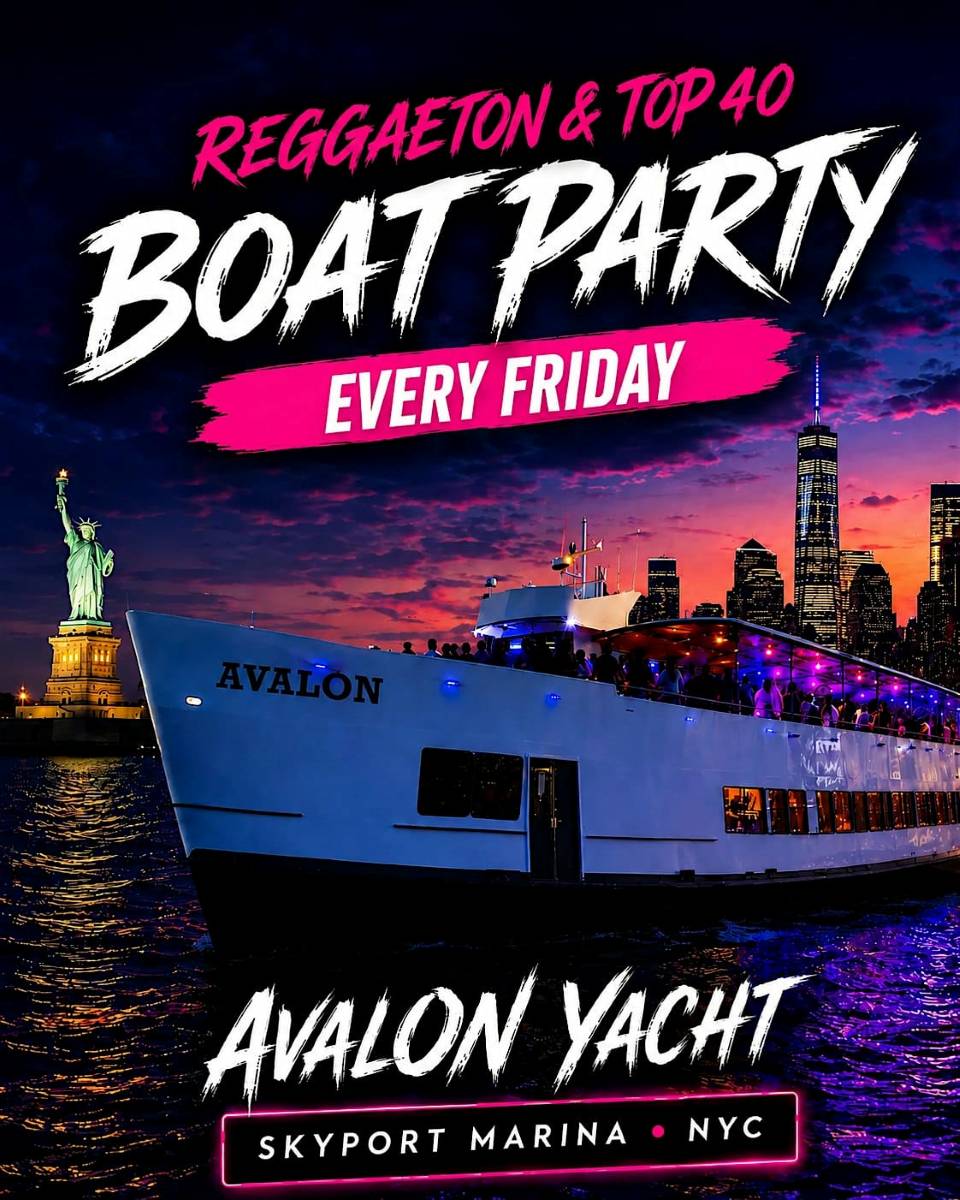 Reggaeton Boat Party NYC | Avalon Yacht at Skyport Marina – Aug 28