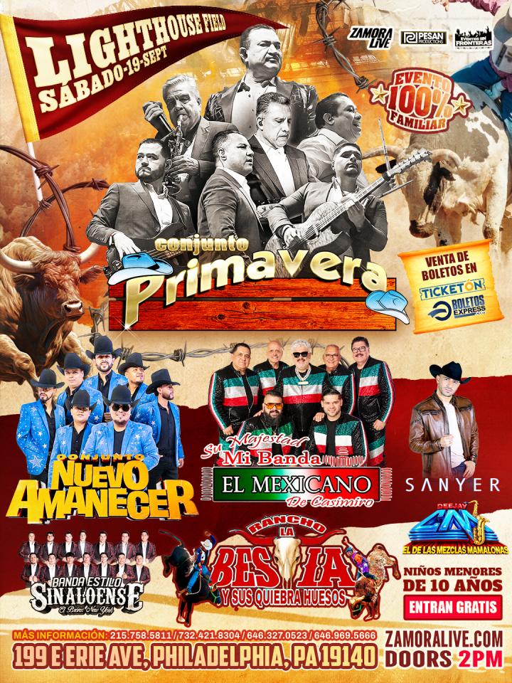 Buy tickets for CONJUNTO PRIMAVERA • MI BANDA EL MEXICANO • CONJUNTO NUEVO AMANECER y más! en LIGHTHOUSE FIELD CONJUNTO PRIMAVERA • MI BANDA EL MEXICANO • CONJUNTO NUEVO AMANECER y más! en LIGHTHOUSE FIELD