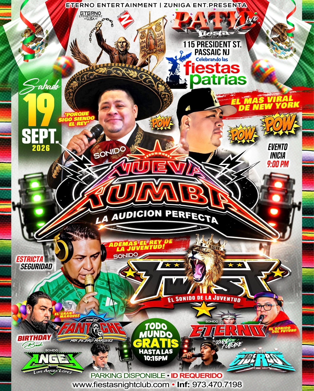 Buy tickets for SONIDO NUEVA RUMBA, TWIST, FANTOCHE, ETERNO, ANGEL, CIBERBOY SONIDO NUEVA RUMBA, TWIST, FANTOCHE, ETERNO, ANGEL, CIBERBOY