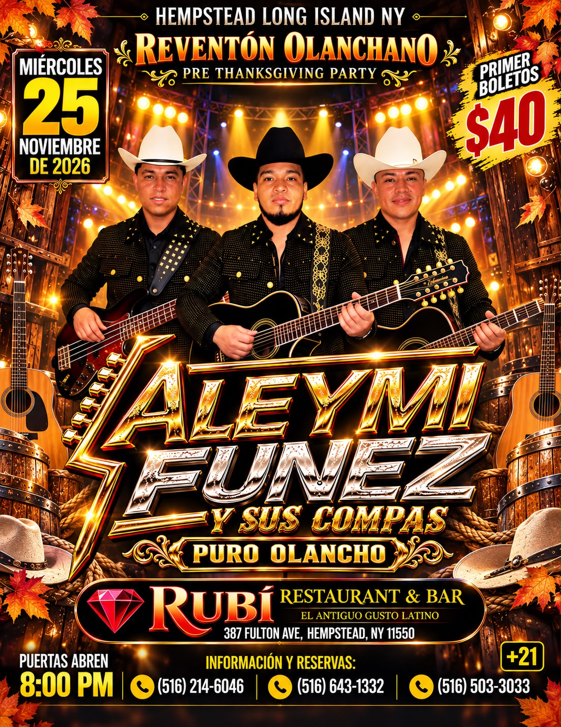 Buy tickets for Fiesta Olanchana / Aleymi Funes y sus compás de Olancho pre Thanksgiving Day / Hempstead NY Fiesta Olanchana / Aleymi Funes y sus compás de Olancho pre Thanksgiving Day / Hempstead NY