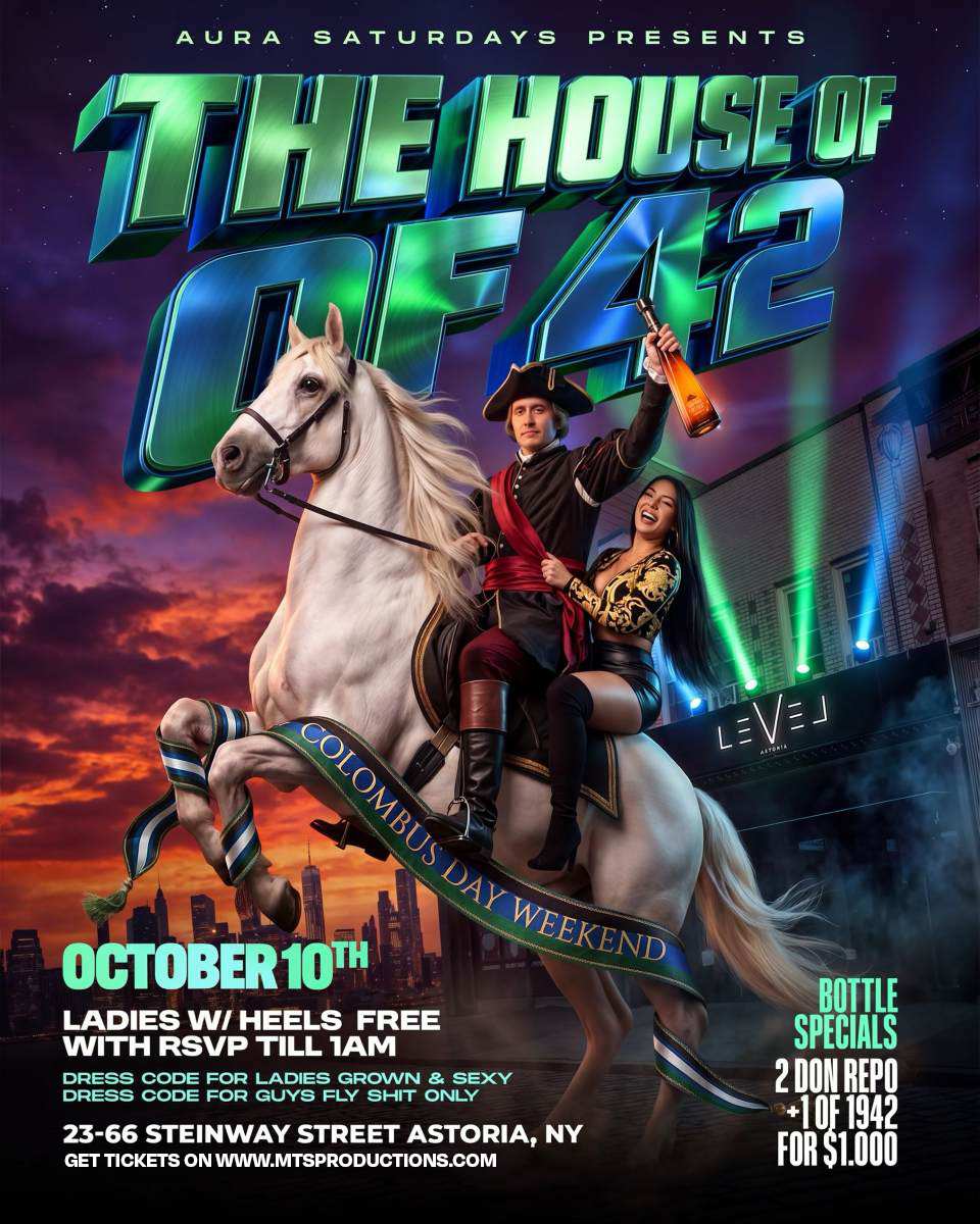 The House of AURA at Level Astoria | Columbus Day Weekend – Oct 10