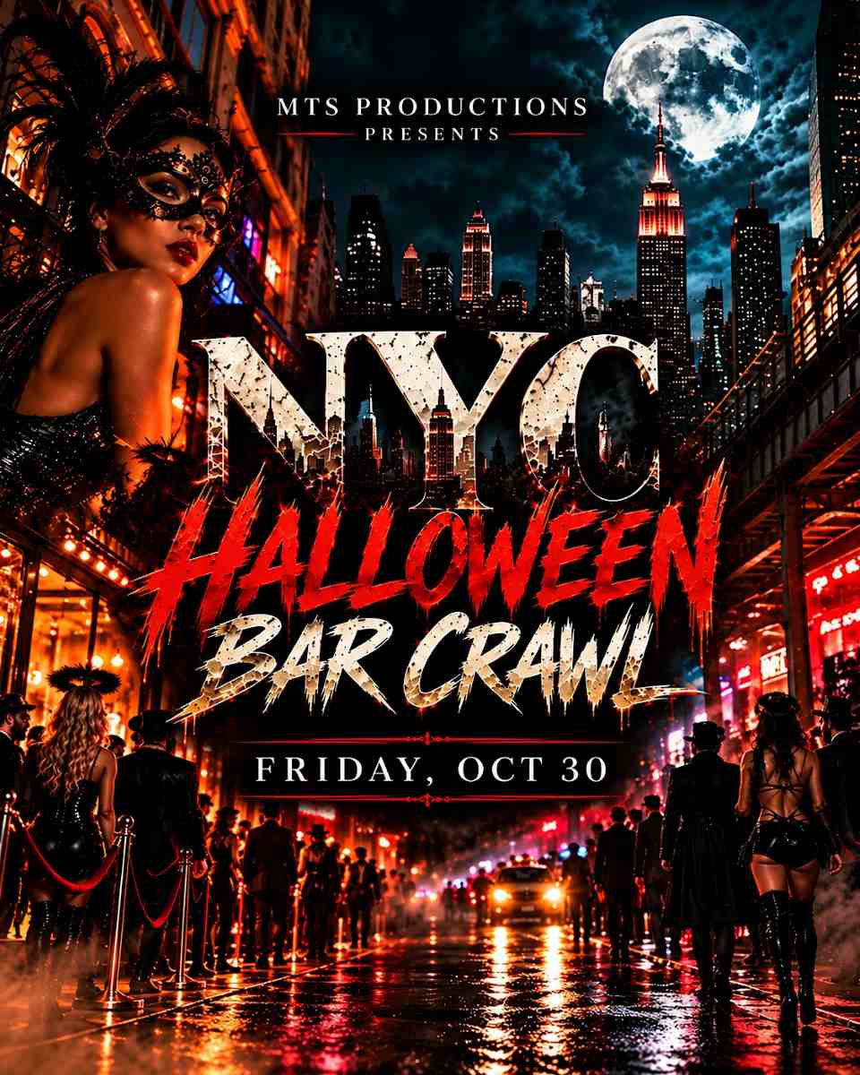 Buy tickets for NYC Halloween Bar Crawl 2026 – Manhattan Halloween Nightlife NYC Halloween Bar Crawl 2026 – Manhattan Halloween Nightlife